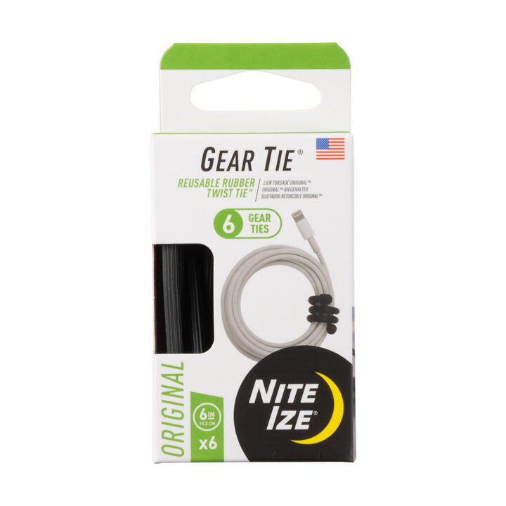 Nite Ize Gear Tie ProPack 6in 6pk Black