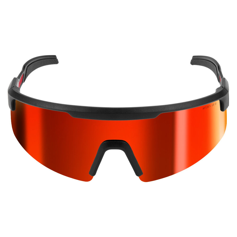 Milwaukee Wrap Around Safety Glasses, Red Mirrored Anti-Scratch Lenses, Black Frame, large image number 3