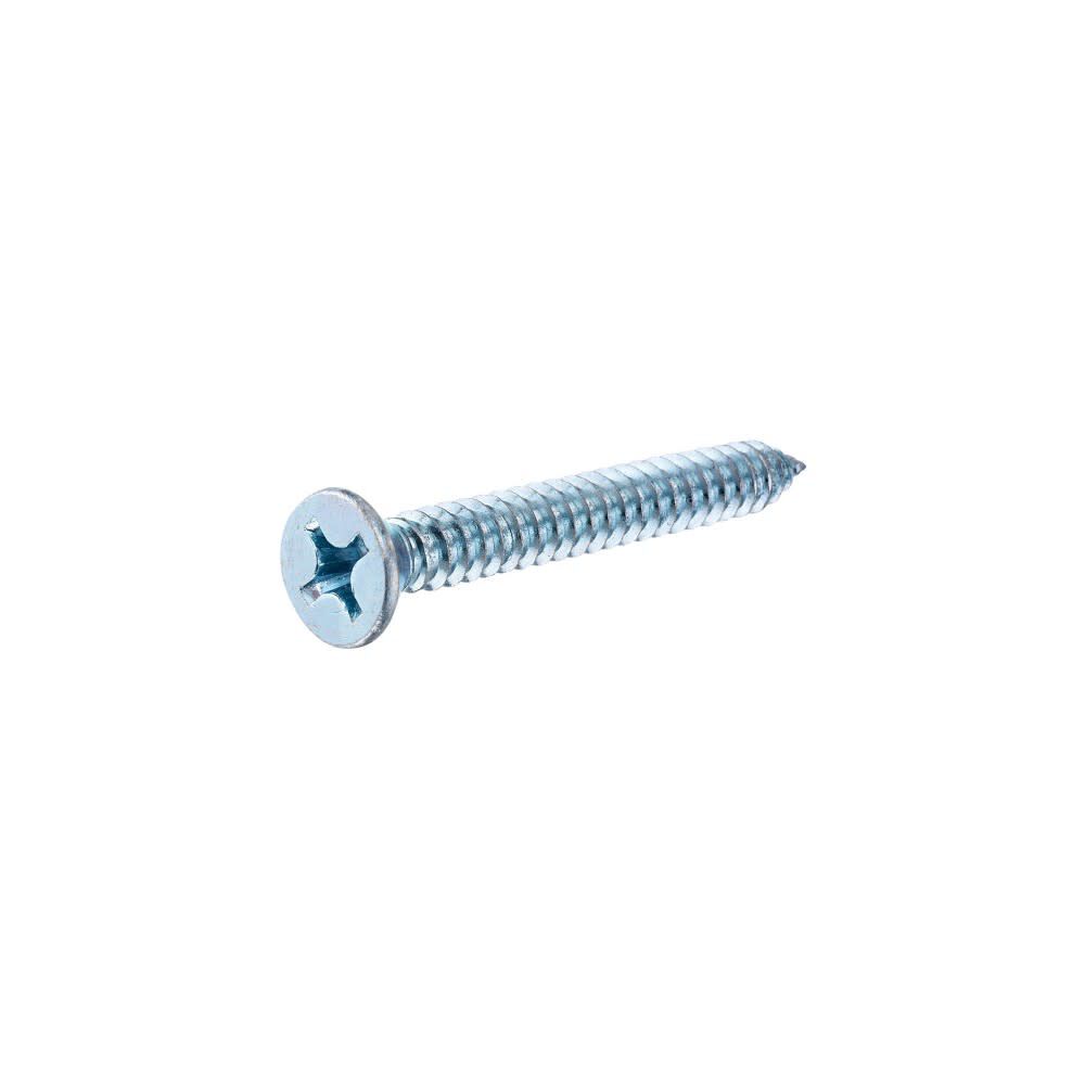 Hillman #14 x 2in Zinc Flat Head Phillips Sheet Metal Screw 100pk, large image number 1