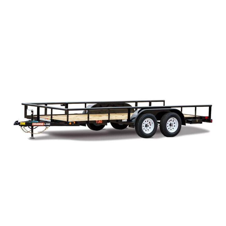 Orangeline Utility Trailer 77in x 16' Tandem Axle Pipe Top, large image number 0