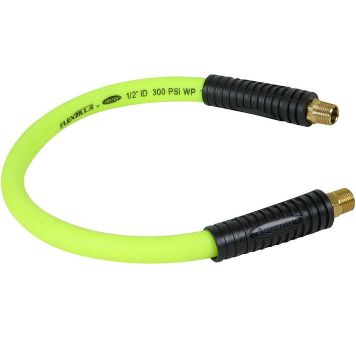 Flexzilla 1/2 Inch x 2 Ft. 300 Psi Polymer Air Whip Hose with 3/8 Inch MNPT