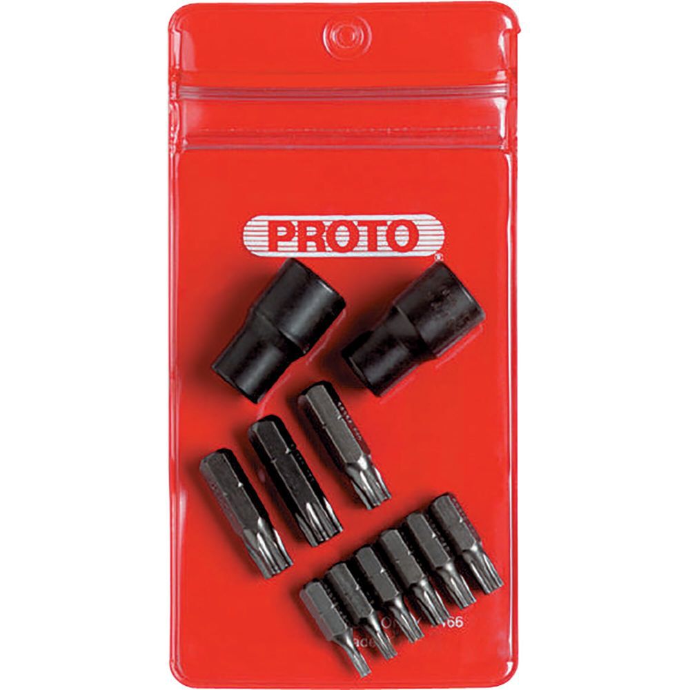 Proto 11 Piece 1/4 in and 3/8 in Drive Torx Bit Set, large image number 1