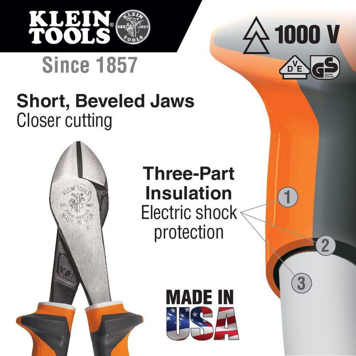 Klein Tools Diagonal Cutting Pliers Angled Head, large image number 1