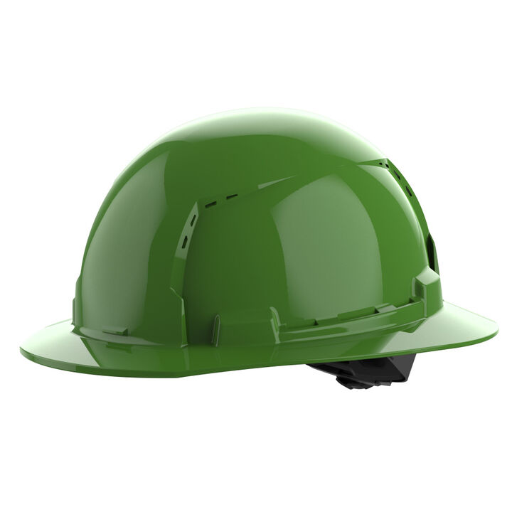 Milwaukee Green Full Brim Vented Hard Hat with 4pt Ratcheting Suspension Type 1 Class C