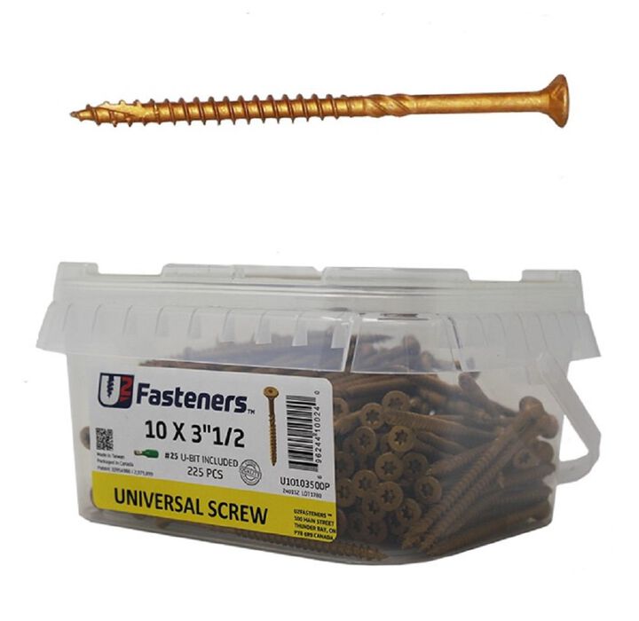 U2 Fasteners Universal Screw 10 Inch x 3-1/2 Inch 225ct