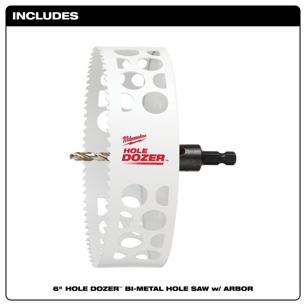 Milwaukee 6inch HOLE DOZER Bi-Metal Hole Saw with Arbor, large image number 2