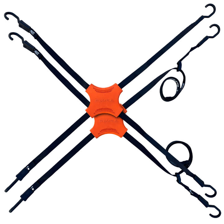Tack Strap Stapll 30 Inch Bungee Style 4-Way Tack Strap, 2 Pieces, Red
