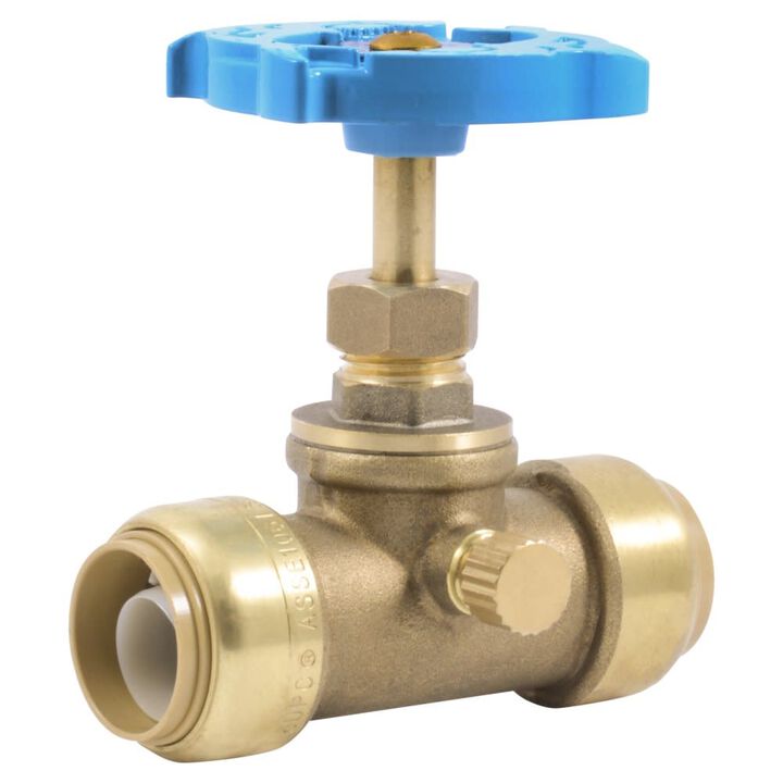 Sharkbite 3/4in PTC T x 3/4in S Brass Stop & Waste Valve