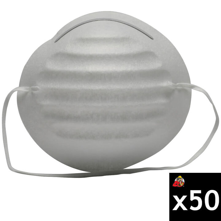Protective Industrial Products Dynamic One Size White Braided Disposable Dust Mask, 50 Pack