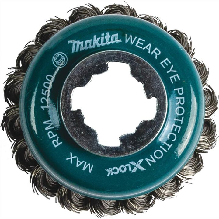 Makita X-LOCK 3-1/8in Carbon Steel Knot Thin Wire Cup Brush