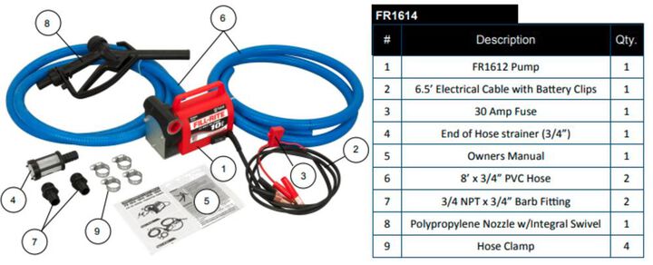 Fill-Rite 12 VDC Portable Fuel Transfer Pump 10 GPM 1/5 HP with Accessories, large image number 1