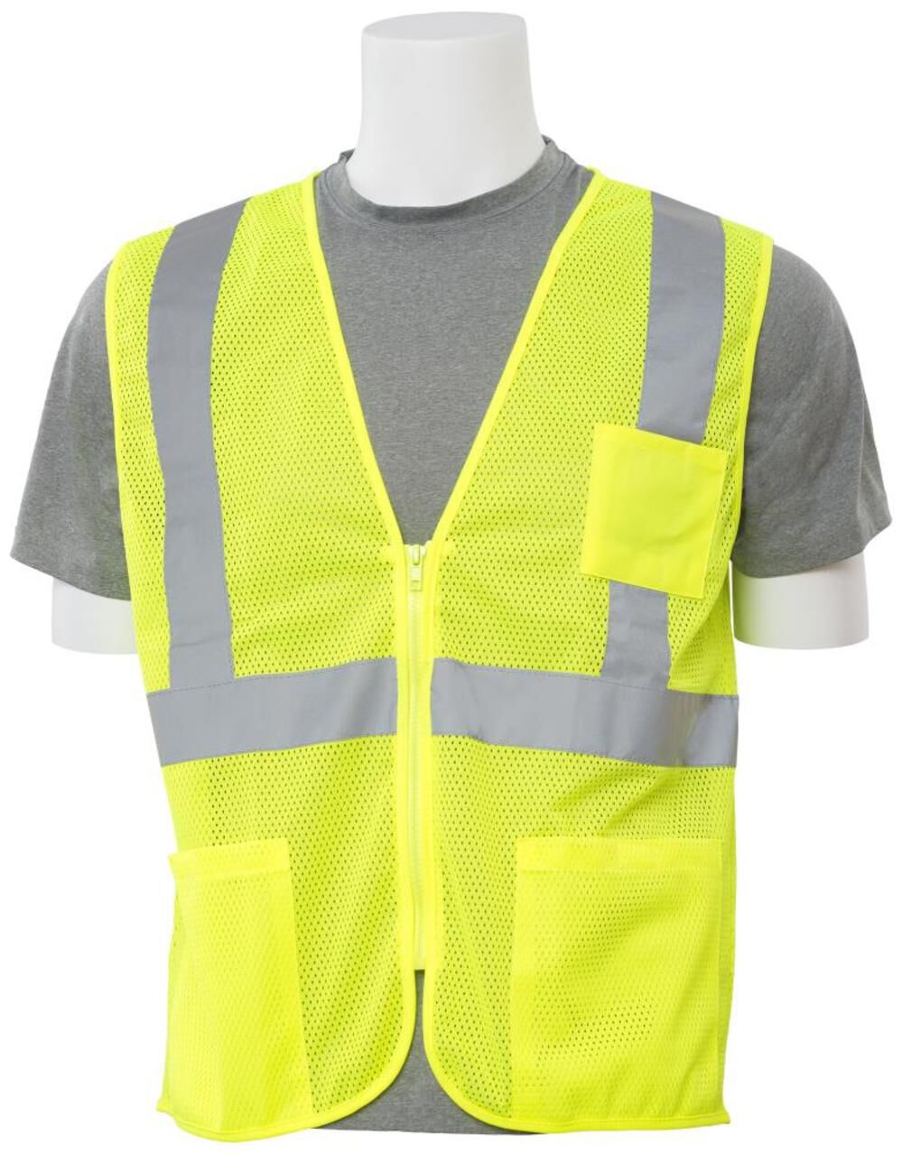 Delta Plus S363P Class 2 Mesh Hi Vis Lime Safety Vest with 4 Pockets, 4X, large image number 1