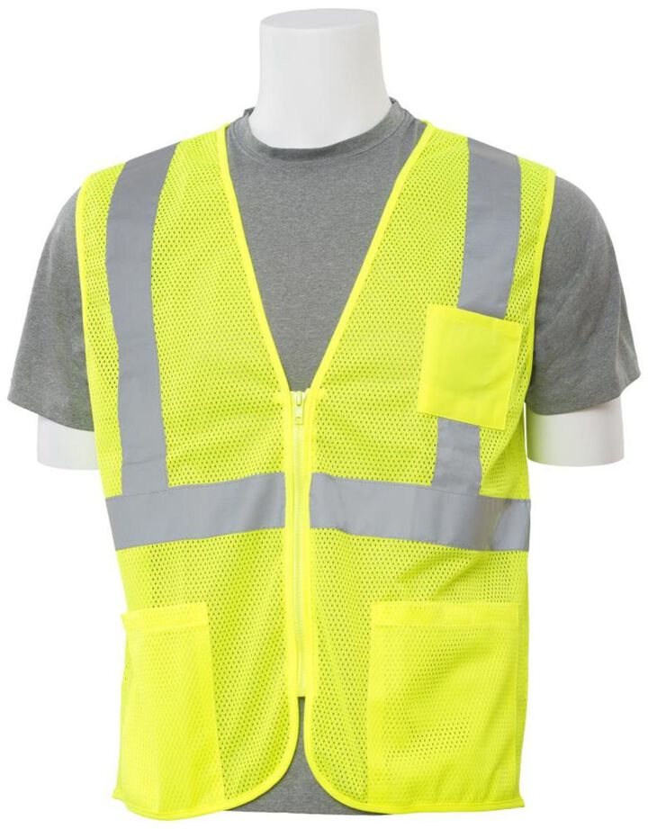 Delta Plus S363P Class 2 Mesh Hi Vis Lime Safety Vest with 4 Pockets, 4X, large image number 0