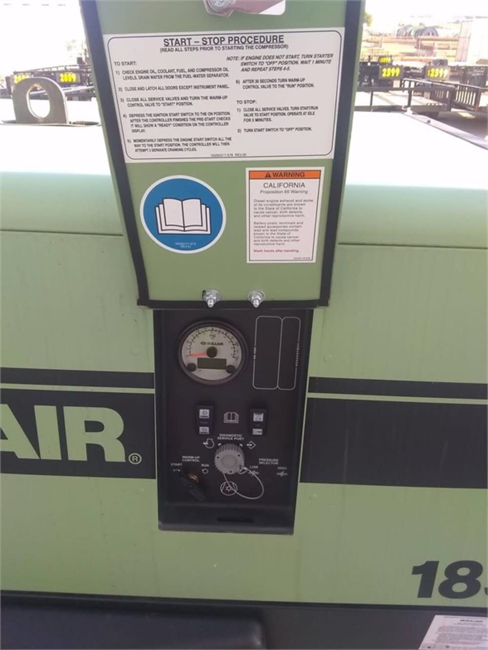 Sullair Portable Air Compressor 185CFM 49HP Rotary Screw, large image number 5