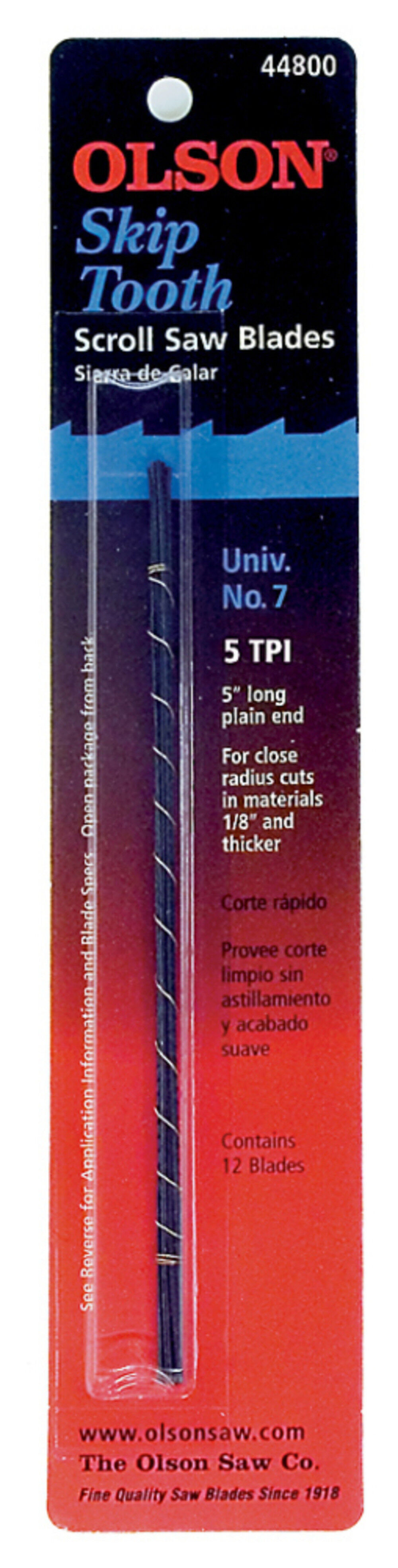 Olson Saw Company 5In. Long Skip Tooth Scroll Saw Blade 11.5 TPI 12pk, large image number 2