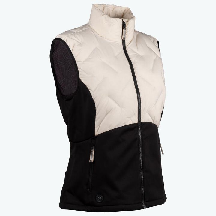 Mobile Warming Womens Aria Hybrid Black and Cream Heated Vest Kit 2X, large image number 7