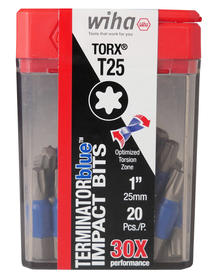 Wiha TerminatorBlue Impact Bit Torx T25 x 1in 20pk
