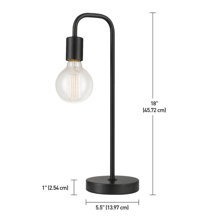 Globe Electric Holden Scandinavian Table Lamp 18in Satin Black, large image number 6