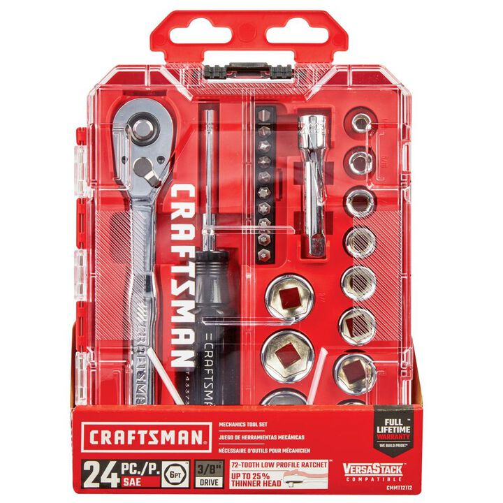 CRAFTSMAN 24Pc 3/8 Inch Drive (SAE) Mechanics Tool Set, large image number 3