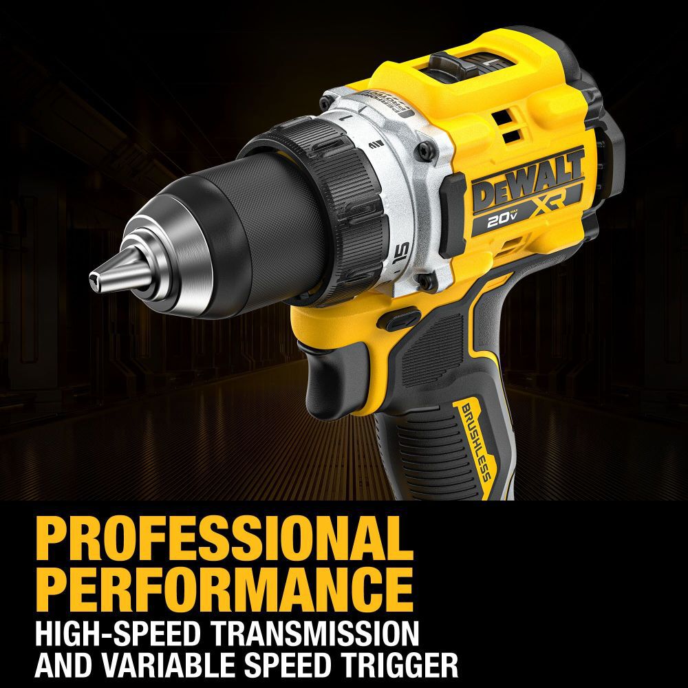 DEWALT 20V MAX XR 1/2 Inch Drill Driver Kit with POWERPACK & Elite Series 100pc Drill Driver Set, large image number 9