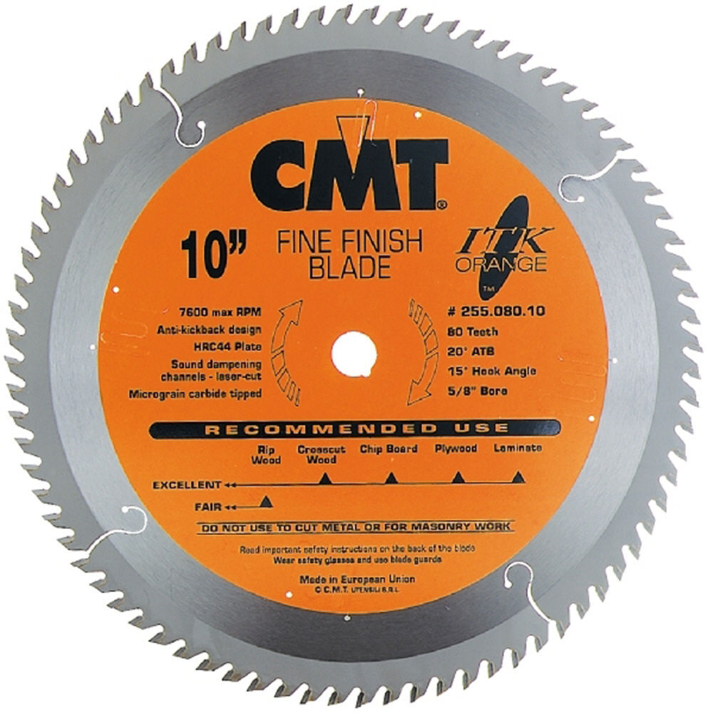 CMT 10 In x 80 x 5/8 In ITK Fine Finish Blade, large image number 1