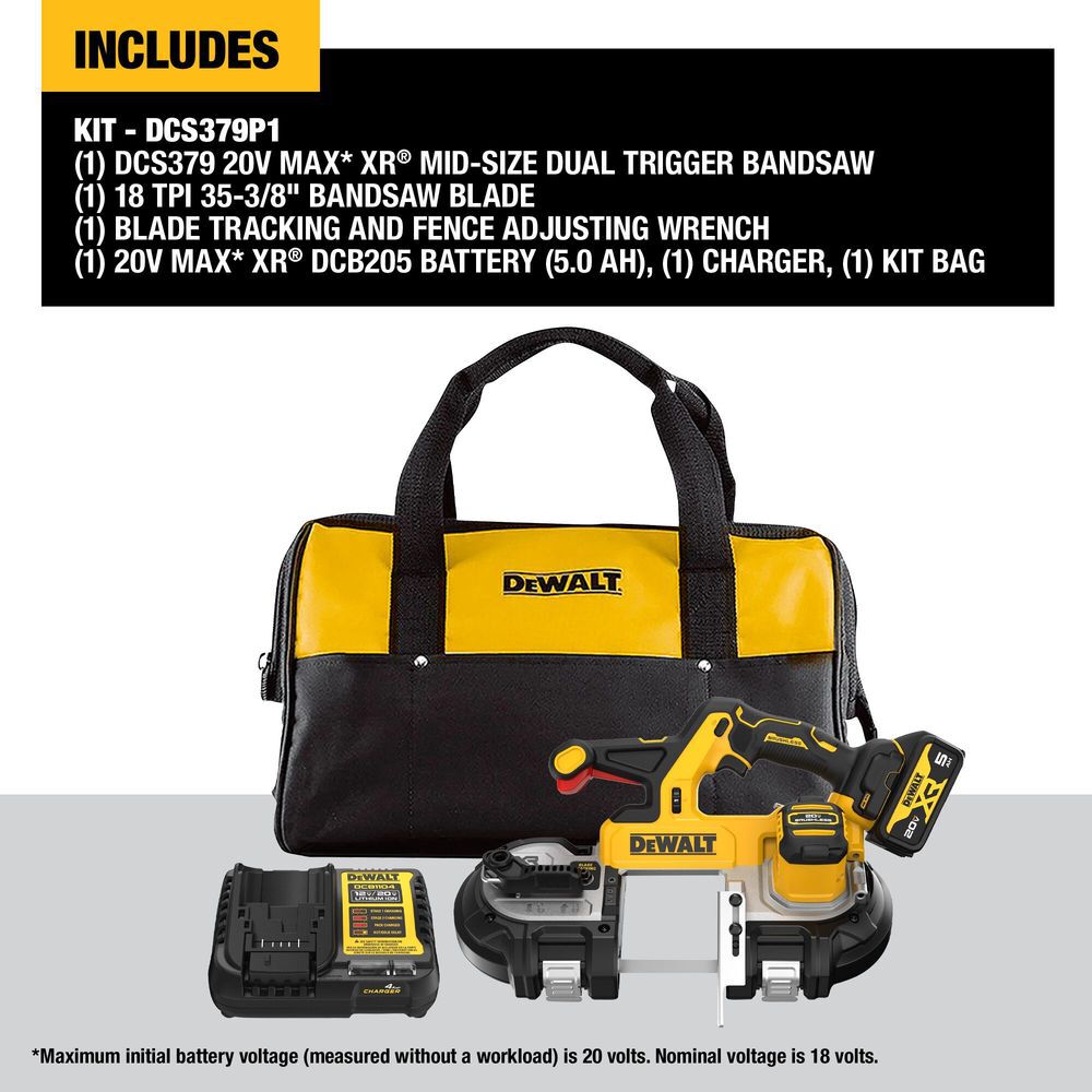 DEWALT 20V 3-1/4in Dual Switch Band Saw Kit, large image number 3