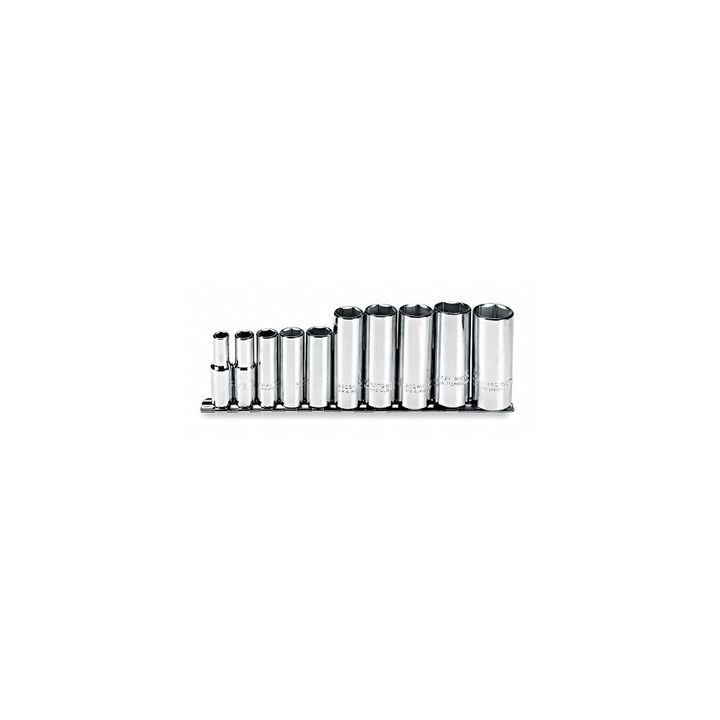 Proto 3/8 in Drive 10 Piece Deep Socket Set-6 Point