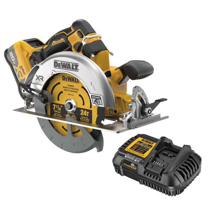 DEWALT 20V MAX XR 7-1/4 Inch Circular Saw Kit with XR POWERPACK