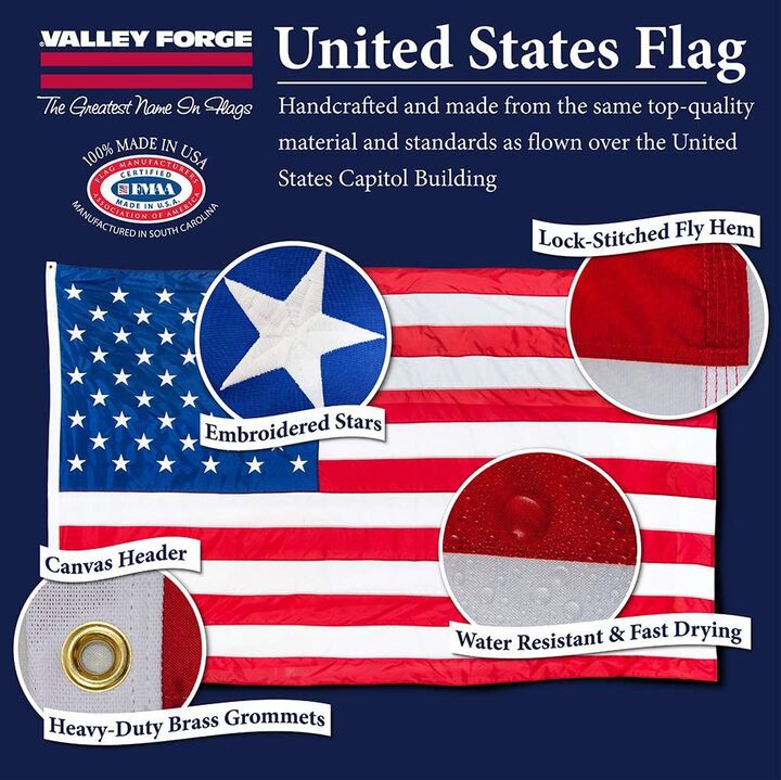 Valley Forge Flag 5 Ft. Width x 8 Ft. Height Presidential Series United States Flag, large image number 2