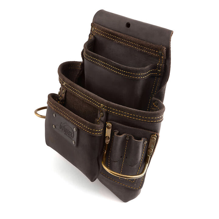 Ox Tools Pro Leather Antique Bronze 4 Pocket Pouch with Dual Hammer Holder, large image number 2