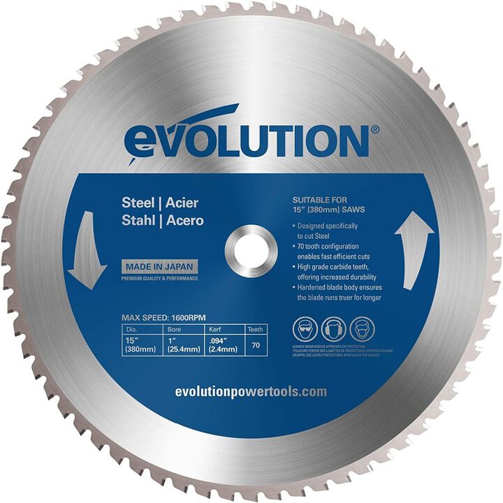 Evolution Power Tools 15in x 70T Mild Steel Cutting Chop Saw Blade
