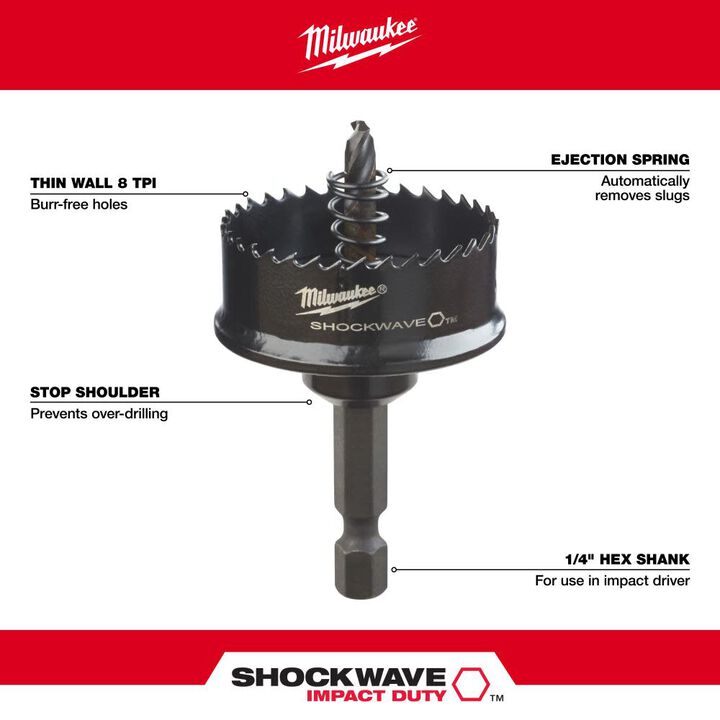 Milwaukee 1-3/8 In. SHOCKWAVE Impact Hole Saw, large image number 3