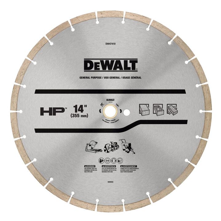 DEWALT HP 14 Inch Segmented Rim Diamond Blade for General Purpose Concrete