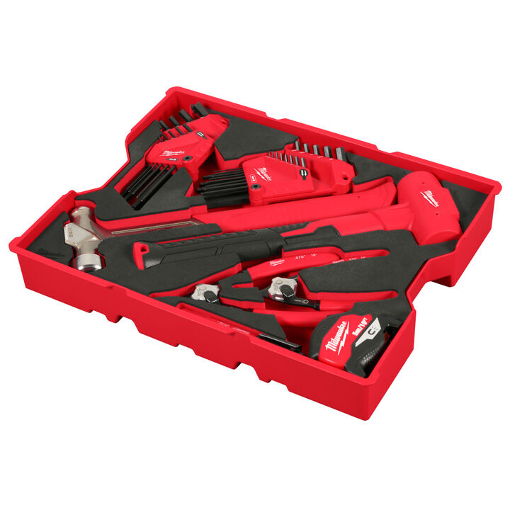 Milwaukee Hex Key and Hammer Set with Tray for PACKOUT Drawers, 28 Pieces