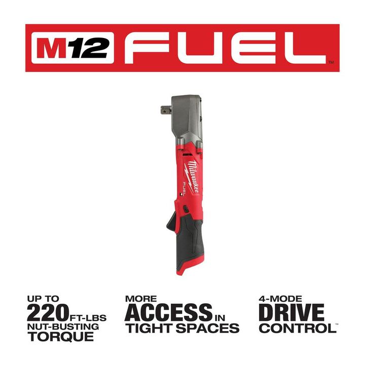 Milwaukee M12 FUEL 1/2inch Right Angle Impact Wrench with Pin Detent (Bare Tool), large image number 2