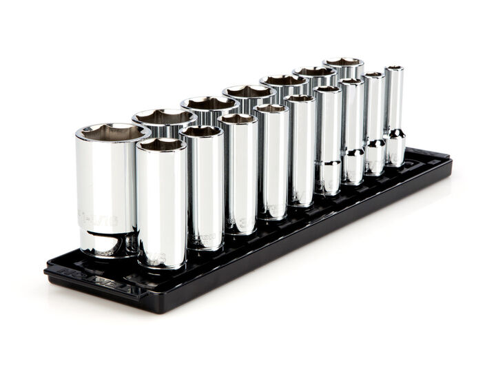 Tekton 1/2 Inch Deep 6 Point Socket Set, 16 Piece (3/8 - 1-5/16 Inch)