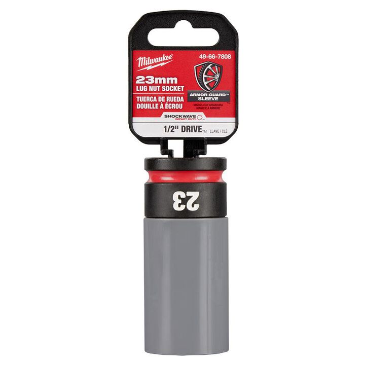Milwaukee SHOCKWAVE Impact Duty Socket 1/2 Drive 23MM Metric Lug Nut Wheel, large image number 9