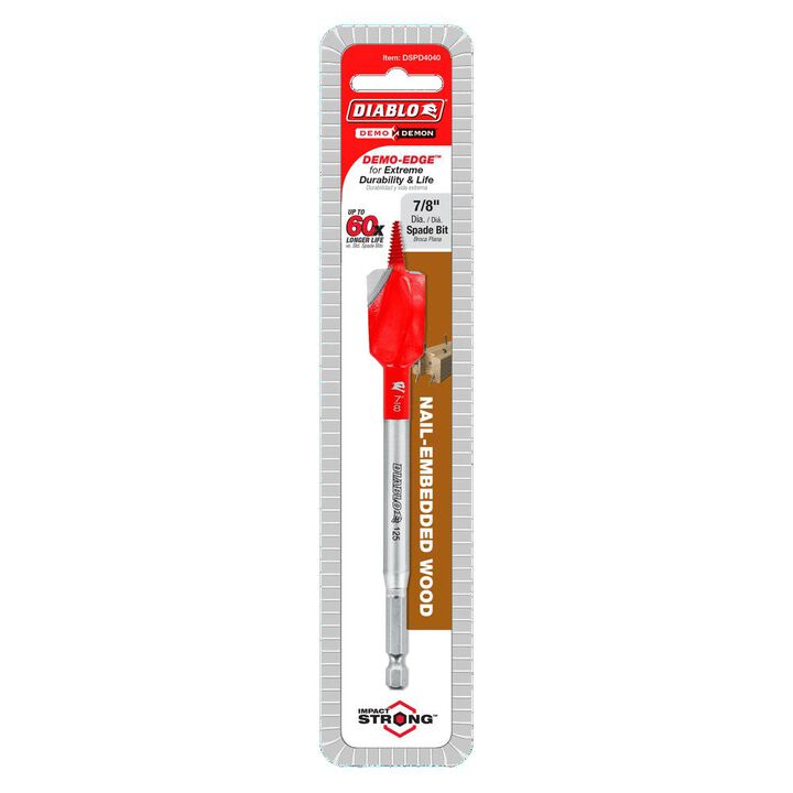 Diablo Tools 7/8in x 6in Demo Demon Spade Bit for Nail Embedded Wood, large image number 1