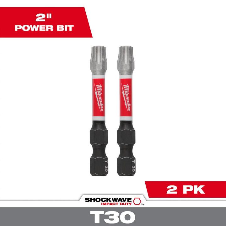 Milwaukee SHOCKWAVE 2 in. Impact Torx T30 Power Bits (2 Pack)