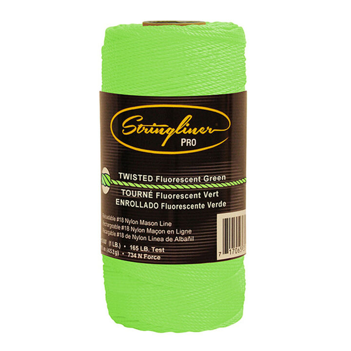 Stringliner #18 Construction Replacement Roll Twisted Fluorescent Green 1080 ft