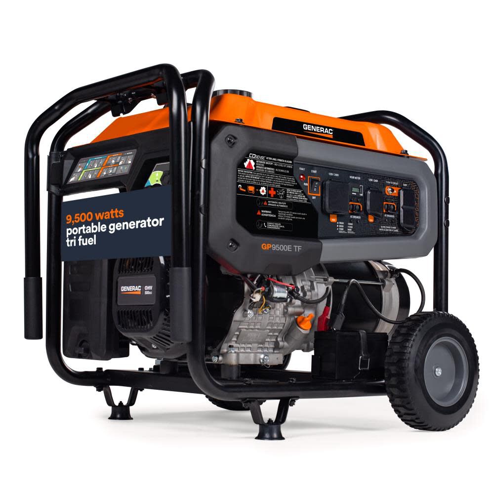 Generac GP Series 12,500 Watt Tri-Fuel 49-State Portable Generator with COsense Technology, large image number 1