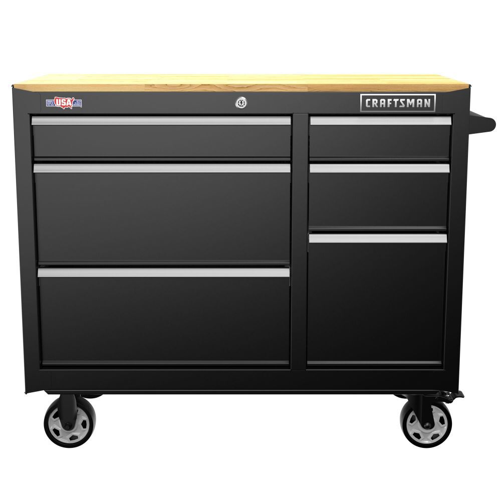 CRAFTSMAN S2000 41 Inch 6-Drawer Workstation Black with Tray & Holder, large image number 4