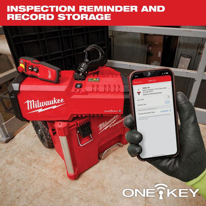 Milwaukee M18 Compact 1 Ton Chain Hoist Kit with ONE-KEY, large image number 6