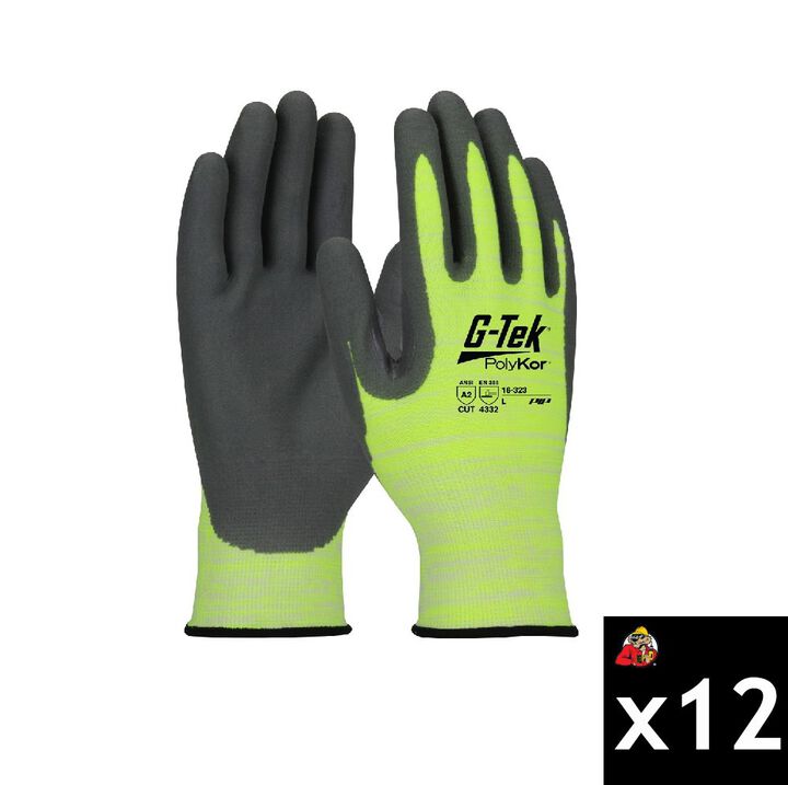 Protective Industrial Products G-Tek PolyKor Blended Hi-Vis Yellow Gloves Medium 12 Pairs