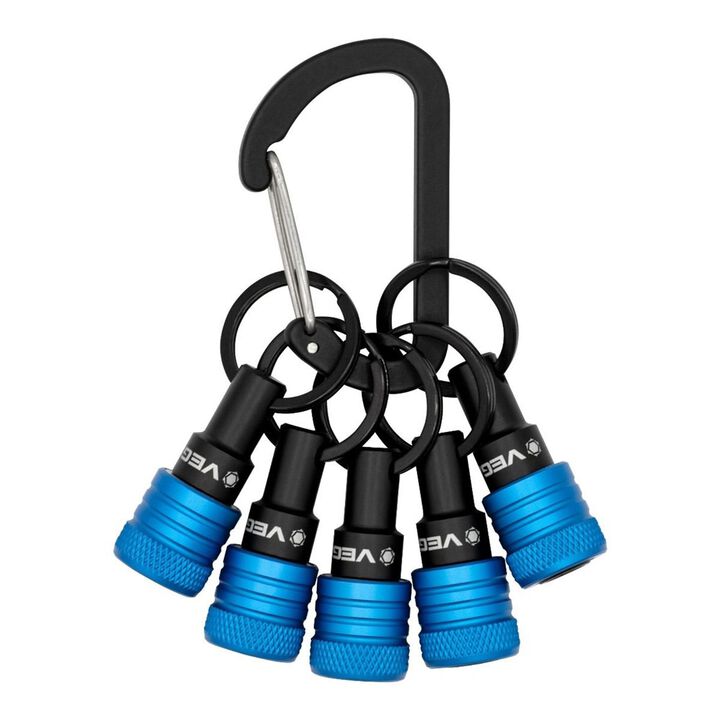 Vega Keychain Bit Holders Blue - 5 Pieces