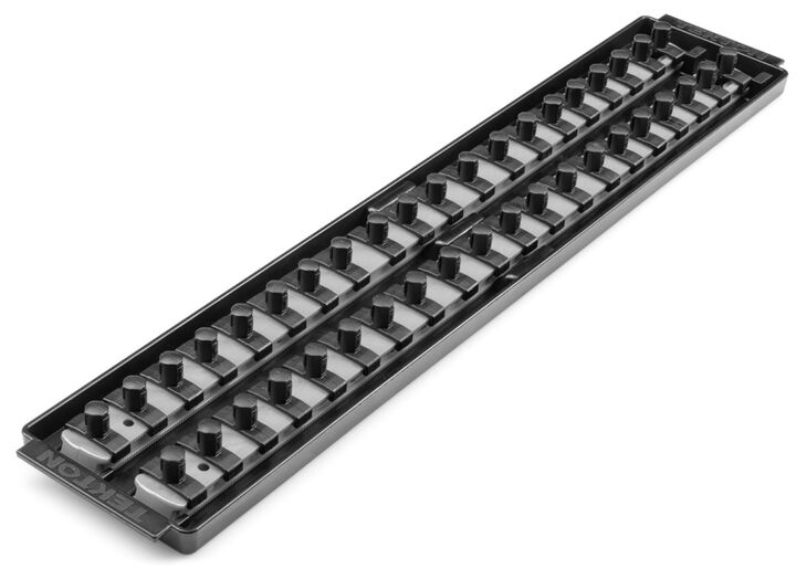 Tekton 40 Slot Universal Socket Organizer for 3/8 Inch Drive Sockets and Bit Sockets, Gray