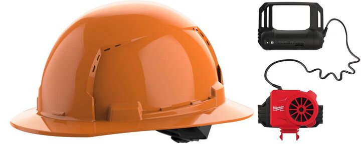 Milwaukee BOLT Full Brim Vented Hard Hat with 4pt Ratcheting Suspension Type 1 Class C & Cooling Fan, swatch