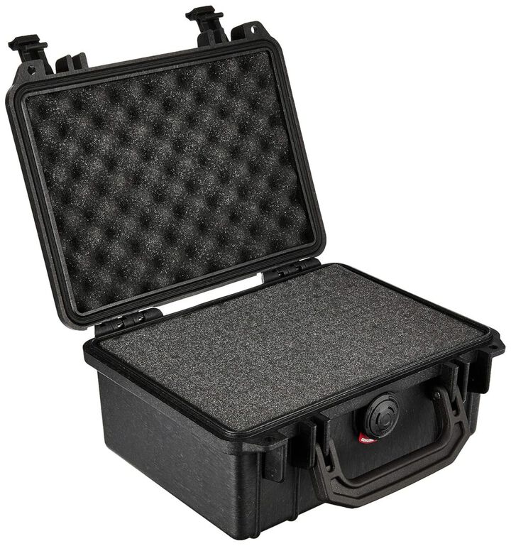 Pelican 1150 Polypropylene 0.01 Cu-Ft. Protector Case with Foam, Black