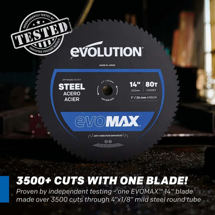 Evolution Power Tools EVOMAX 14 Inch 110V Metal Cutting Chop Saw with Mild Steel Blade, large image number 2
