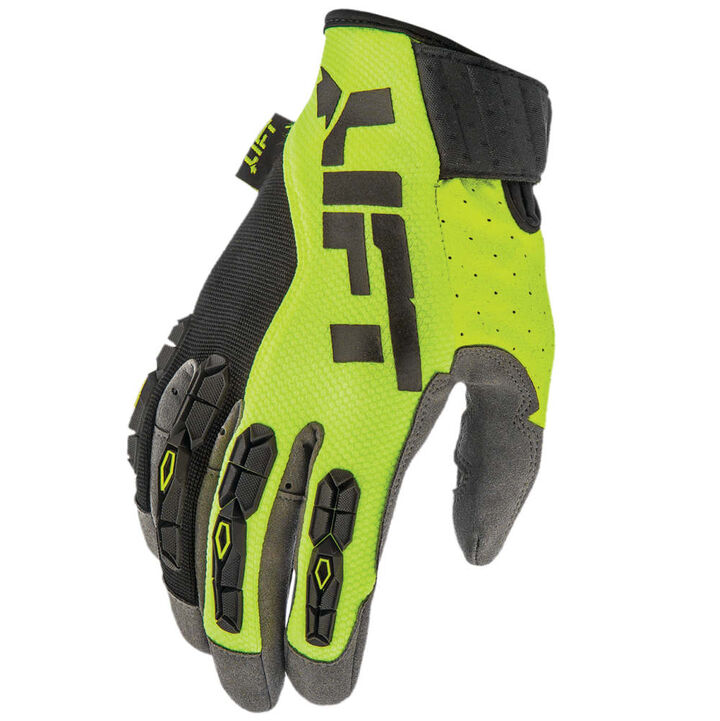 Lift Safety Gloves Silicone Fused Palm Handler Medium Hi-Viz Yellow